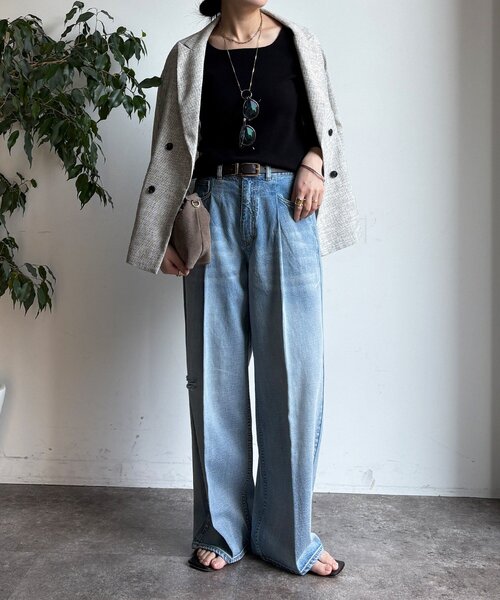 DouDou(ドゥドゥ)の「【REI企画カラーあり】スクエアニットロングスリーブプルオーバー(ニット/セーター・レディース・ブラック/グレイッシュベージュ/ベビーピンク/オフホワイト/ネイビー/ベージュ・FREE)」の15枚目の写真