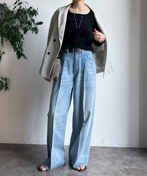 DouDou(ドゥドゥ)の「【REI企画カラーあり】スクエアニットロングスリーブプルオーバー(ニット/セーター・レディース・ブラック/グレイッシュベージュ/ベビーピンク/オフホワイト/ネイビー/ベージュ・FREE)」の16枚目の写真