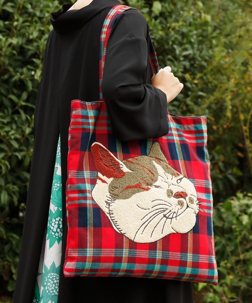 カヤ(カヤ)の「【カヤ】相良刺繍 浮世バッグ(トートバッグ・レディース・レッド/イエロー/ブルー・FREE)」の1枚目の写真