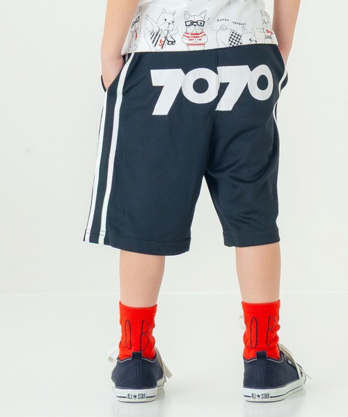 DILASH(ディラッシュ)の「【ドライジャージ】 7070ロゴハーフパンツ(その他パンツ・キッズ・ブラック/ターコイズブルー/レッド・130/120/110/100/90/80/140)」の1枚目の写真