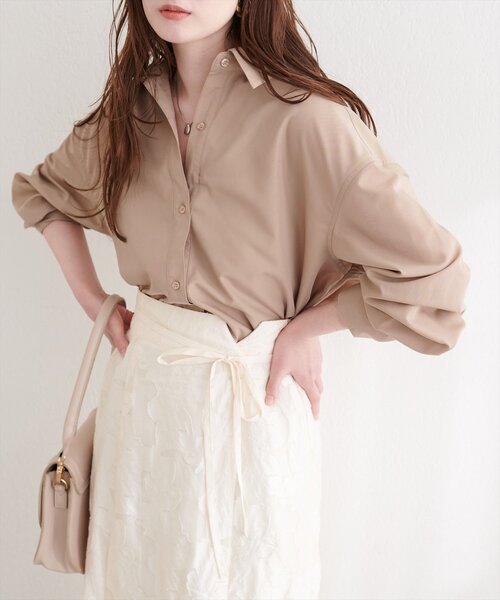 natural couture（ナチュラルクチュール）の「マルチウェイシャツ（シャツ/ブラウス・レディース・ピンク/オフホワイト/ベージュ/その他1/サックスブルー・FREE）」の3枚目の写真