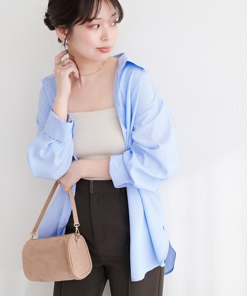 natural couture（ナチュラルクチュール）の「マルチウェイシャツ（シャツ/ブラウス・レディース・ピンク/オフホワイト/ベージュ/その他1/サックスブルー・FREE）」の9枚目の写真