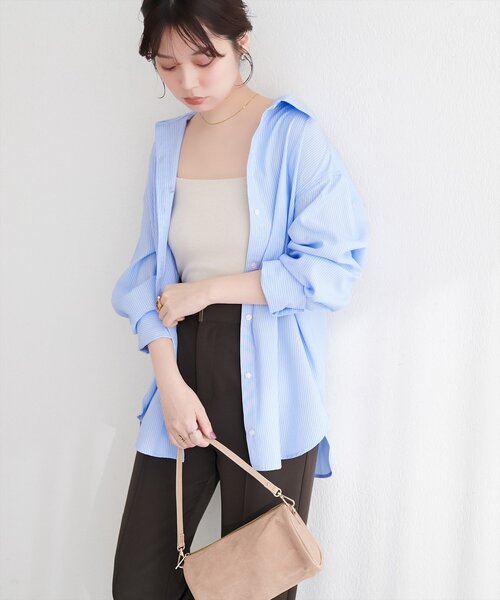 natural couture（ナチュラルクチュール）の「マルチウェイシャツ（シャツ/ブラウス・レディース・ピンク/オフホワイト/ベージュ/その他1/サックスブルー・FREE）」の8枚目の写真