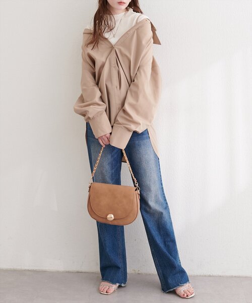 natural couture（ナチュラルクチュール）の「マルチウェイシャツ（シャツ/ブラウス・レディース・ピンク/オフホワイト/ベージュ/その他1/サックスブルー・FREE）」の20枚目の写真