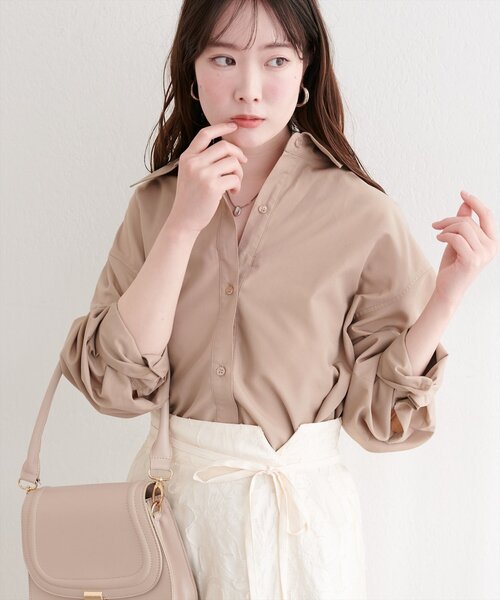 natural couture（ナチュラルクチュール）の「マルチウェイシャツ（シャツ/ブラウス・レディース・ピンク/オフホワイト/ベージュ/その他1/サックスブルー・FREE）」の18枚目の写真