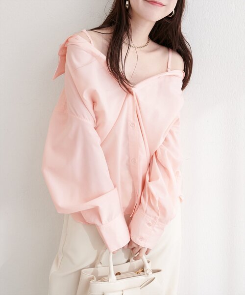 natural couture（ナチュラルクチュール）の「マルチウェイシャツ（シャツ/ブラウス・レディース・ピンク/オフホワイト/ベージュ/その他1/サックスブルー・FREE）」の14枚目の写真