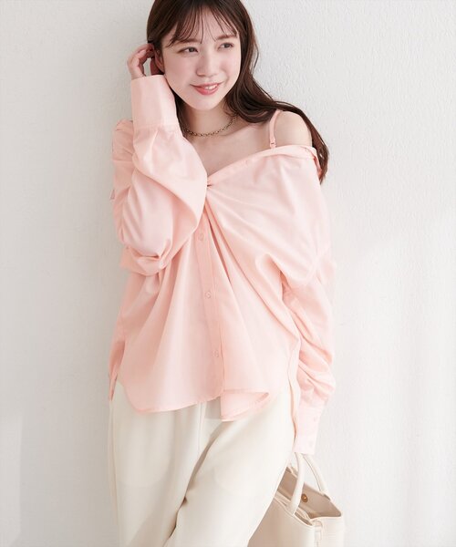 natural couture（ナチュラルクチュール）の「マルチウェイシャツ（シャツ/ブラウス・レディース・ピンク/オフホワイト/ベージュ/その他1/サックスブルー・FREE）」の12枚目の写真