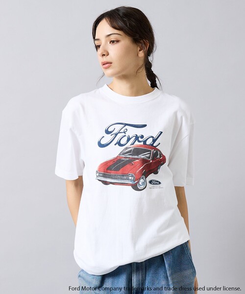 GOOD ROCK SPEED（グッドロックスピード）の「【GOOD ROCK SPEED / グッドロックスピード】FORD ロゴプリント/FORD Ringer /CARグラフィック/ユニセックス（Tシャツ/カットソー・メンズ・ネイビー/ホワイト系その他/ホワイト系その他2・M/L/XL）」の4枚目の写真
