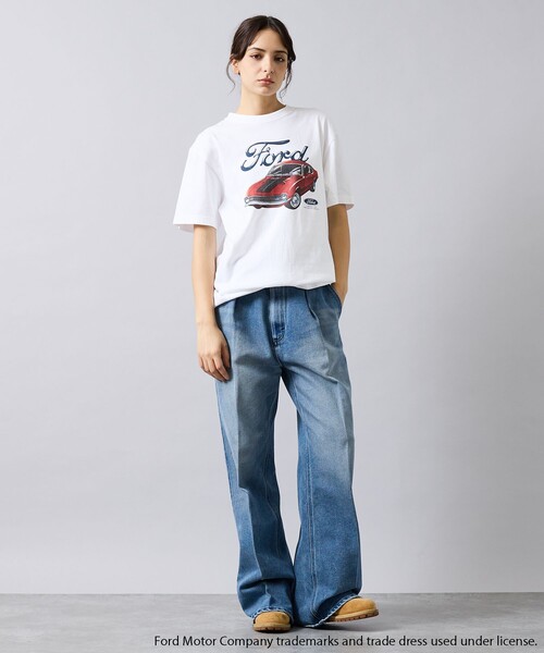 GOOD ROCK SPEED（グッドロックスピード）の「【GOOD ROCK SPEED / グッドロックスピード】FORD ロゴプリント/FORD Ringer /CARグラフィック/ユニセックス（Tシャツ/カットソー・メンズ・ネイビー/ホワイト系その他/ホワイト系その他2・M/L/XL）」の5枚目の写真