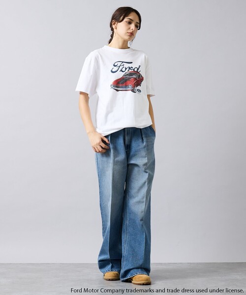 GOOD ROCK SPEED（グッドロックスピード）の「【GOOD ROCK SPEED / グッドロックスピード】FORD ロゴプリント/FORD Ringer /CARグラフィック/ユニセックス（Tシャツ/カットソー・メンズ・ネイビー/ホワイト系その他/ホワイト系その他2・M/L/XL）」の6枚目の写真