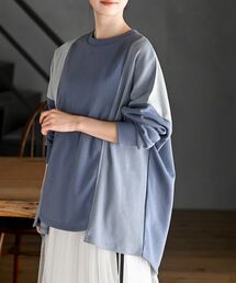 裏毛ワッフル切替チュニック