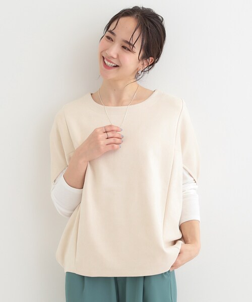 SHOO・LA・RUE（シューラルー）の「【2点セット】体型カバーにも ポンチョ風 スエードトップス+ロンT（その他トップス・レディース・アイボリー/ブラウン系その他/ライトグレー・02/03/04）」の4枚目の写真