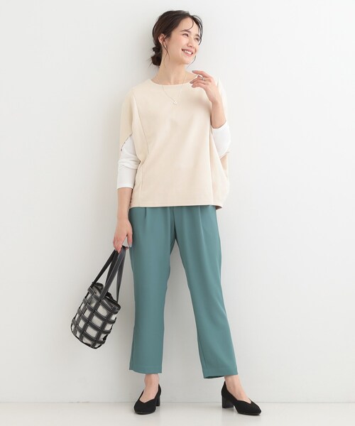 SHOO・LA・RUE（シューラルー）の「【2点セット】体型カバーにも ポンチョ風 スエードトップス+ロンT（その他トップス・レディース・アイボリー/ブラウン系その他/ライトグレー・02/03/04）」の6枚目の写真