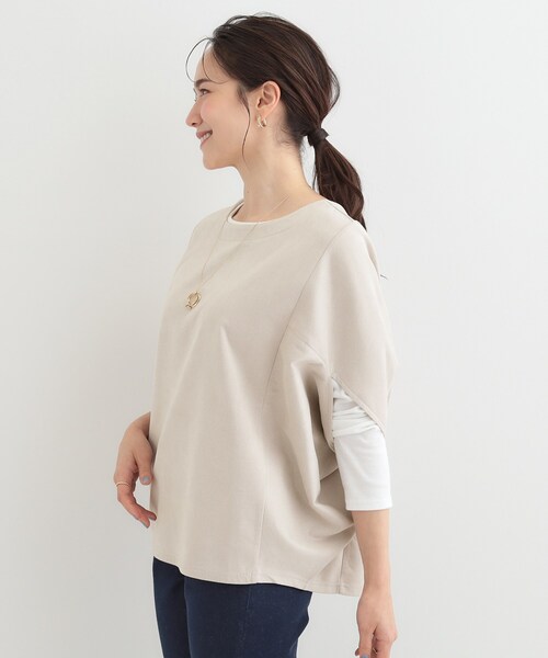 SHOO・LA・RUE（シューラルー）の「【2点セット】体型カバーにも ポンチョ風 スエードトップス+ロンT（その他トップス・レディース・アイボリー/ブラウン系その他/ライトグレー・02/03/04）」の9枚目の写真