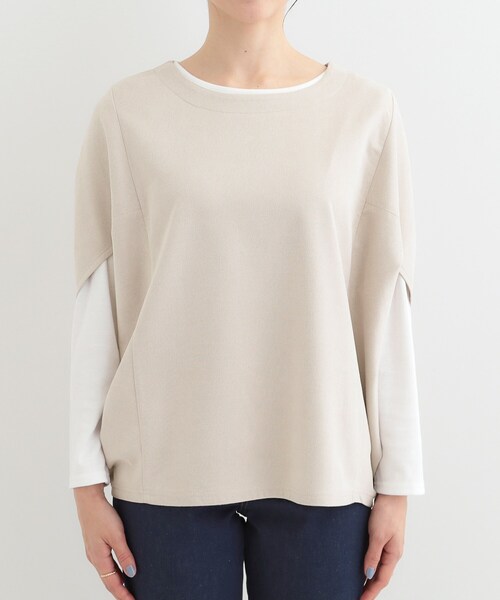 SHOO・LA・RUE（シューラルー）の「【2点セット】体型カバーにも ポンチョ風 スエードトップス+ロンT（その他トップス・レディース・アイボリー/ブラウン系その他/ライトグレー・02/03/04）」の16枚目の写真