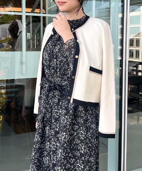 couture brooch（クチュールブローチ）の「【洗える・着映え】楊柳小花シャーリングワンピース（ワンピース・レディース・アイボリー系/ブルー系5/ブラック系・42/40/38/36）」の12枚目の写真