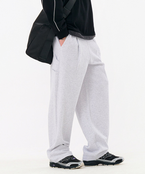 CHASECULT（チェイスカルト）の「共用ワンタックワイドウォームアップパンツ-FARU7231B0E（スウェットパンツ・メンズ・ライトグレー・70/76/82/86/67）」の3枚目の写真