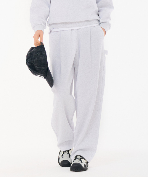 CHASECULT（チェイスカルト）の「共用ワンタックワイドウォームアップパンツ-FARU7231B0E（スウェットパンツ・メンズ・ライトグレー・70/76/82/86/67）」の5枚目の写真