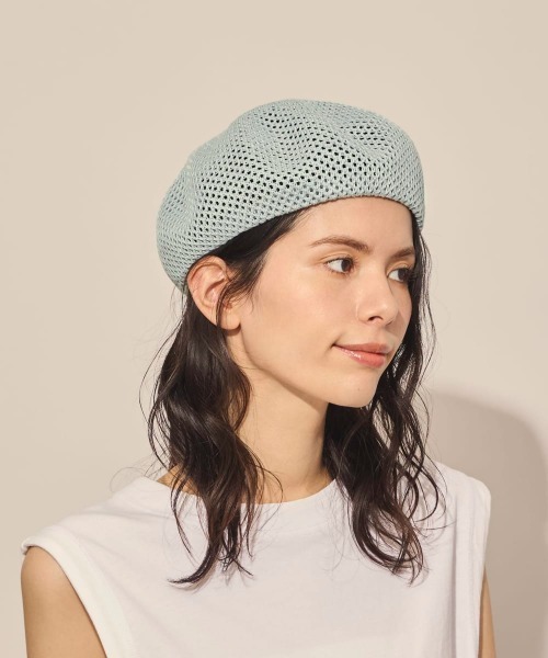 arth(アース)の「arth Linen Mesh Beret / アース(ハンチング/ベレー帽・レディース・パープル/ブラック/ライトブルー・M/57.5cm)」の5枚目の写真