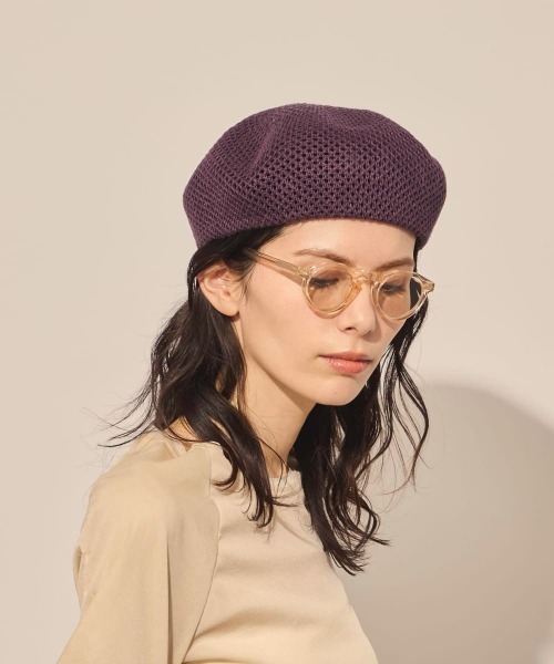 arth(アース)の「arth Linen Mesh Beret / アース(ハンチング/ベレー帽・レディース・パープル/ブラック/ライトブルー・M/57.5cm)」の12枚目の写真