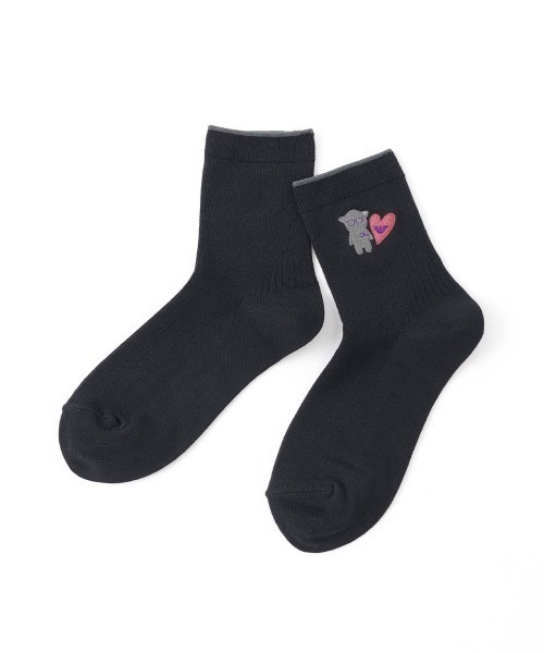 EMPORIO ARMANI（エンポリオアルマーニ）の「EMPORIO ARMANI ハートマンガベア ショートソックス 03447206（ソックス/靴下・レディース・オフホワイト/ライトグレー/ブラック/ライトピンク・23-25cm）」の2枚目の写真