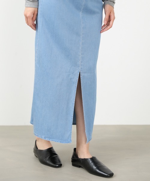 Bab(バブ)の「【選べるサイズ展開】デニムペプラムギャザーキャミワンピース(ワンピース・レディース・ライトブルー/ブルー・M/S)」の11枚目の写真