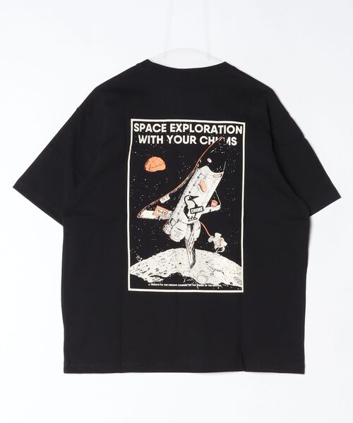 CHUMS（チャムス）の「CHUMS/チャムス　スペースブービースペースシップポケットTEE　Space Booby Spaceship Pocket TEE（Tシャツ/カットソー・メンズ・ブラック/ホワイト・L/M/S）」の3枚目の写真