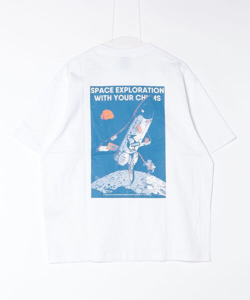 CHUMS（チャムス）の「CHUMS/チャムス　スペースブービースペースシップポケットTEE　Space Booby Spaceship Pocket TEE（Tシャツ/カットソー・メンズ・ブラック/ホワイト・L/M/S）」の4枚目の写真