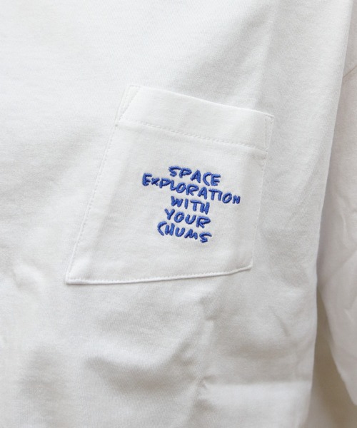 CHUMS（チャムス）の「CHUMS/チャムス　スペースブービースペースシップポケットTEE　Space Booby Spaceship Pocket TEE（Tシャツ/カットソー・メンズ・ブラック/ホワイト・L/M/S）」の5枚目の写真