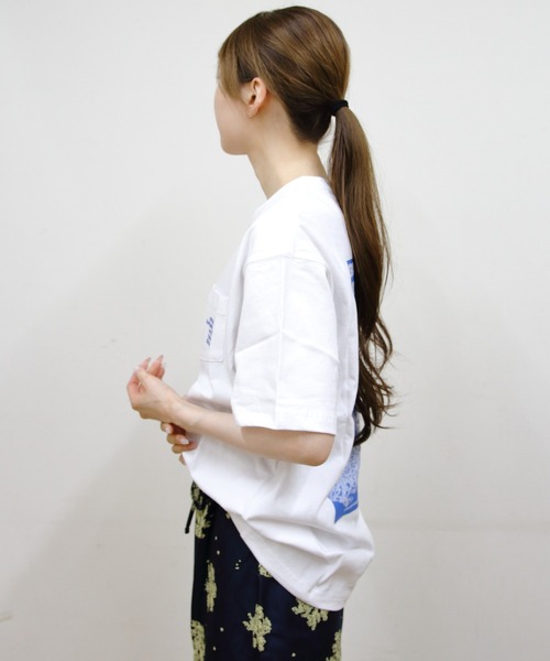 CHUMS（チャムス）の「CHUMS/チャムス　スペースブービースペースシップポケットTEE　Space Booby Spaceship Pocket TEE（Tシャツ/カットソー・メンズ・ブラック/ホワイト・L/M/S）」の8枚目の写真