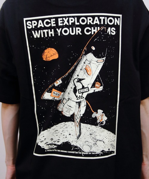 CHUMS（チャムス）の「CHUMS/チャムス　スペースブービースペースシップポケットTEE　Space Booby Spaceship Pocket TEE（Tシャツ/カットソー・メンズ・ブラック/ホワイト・L/M/S）」の11枚目の写真