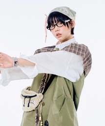 Never mind the XU / Chikashitsu+ | 【Nerd out XU】ribbon design oval glasses / 【ナードアウトエックスユー】リボンデザインオーバルグラス <着用動画あり>(メガネ)