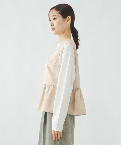 GLOBAL WORK(グローバルワーク)の「ピーチサテンベスト/636611(ベスト・レディース・ライトベージュ/グレー・MEDIUM/LARGE)」の12枚目の写真