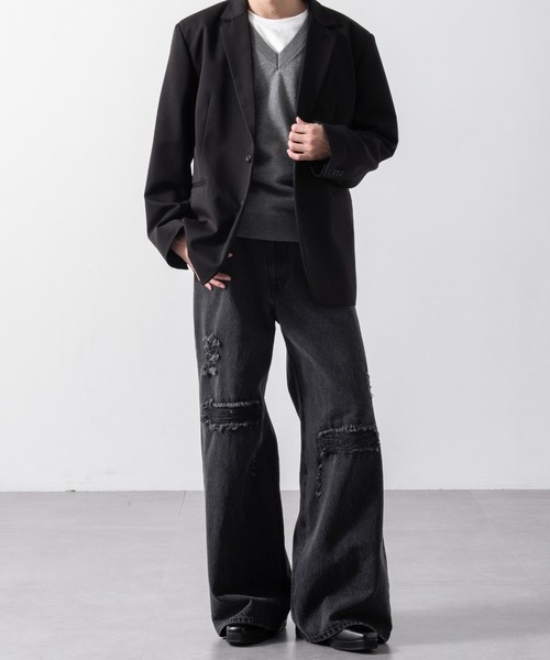 CLEL（クレイル）の「【CLEL】Basic Embroidered V-Neck Knit Vest / ベーシック 刺繍Vネックニットベスト（ベスト・メンズ・ブラック/ダークネイビー/グレー・S/XS/L/M）」の11枚目の写真