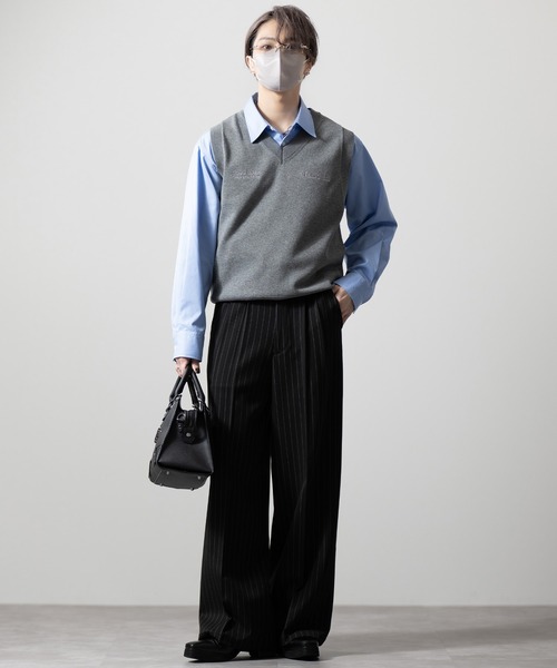 CLEL（クレイル）の「【CLEL】Basic Embroidered V-Neck Knit Vest / ベーシック 刺繍Vネックニットベスト（ベスト・メンズ・ブラック/ダークネイビー/グレー・S/XS/L/M）」の16枚目の写真