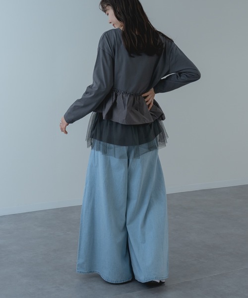 refinedworks（リファインドワークス）の「【refinedworks】チュール × 布帛重ね デザイン プルオーバー ！（Tシャツ/カットソー・レディース・ホワイト/グレー/チャコールグレー・FREE）」の20枚目の写真