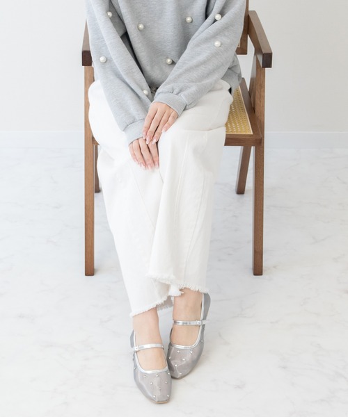 Bridget Birkin(ブリジットバーキン)の「【Bridget Birkin】ドットビジューチュールフラットシューズ(561523)(パンプス・レディース・ブラック系その他/ゴールド系その他/シルバー系その他・22.5/23/23.5/24/24.5)」の5枚目の写真