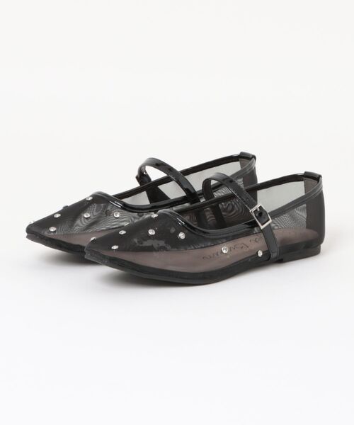 Bridget Birkin(ブリジットバーキン)の「【Bridget Birkin】ドットビジューチュールフラットシューズ(561523)(パンプス・レディース・ブラック系その他/ゴールド系その他/シルバー系その他・22.5/23/23.5/24/24.5)」の9枚目の写真