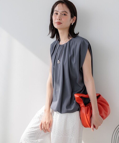 組曲（クミキョク）の「サマージャージーバルーンシルエット カットソー（Tシャツ/カットソー・レディース・ネイビー系/グレー系・S2）」の18枚目の写真