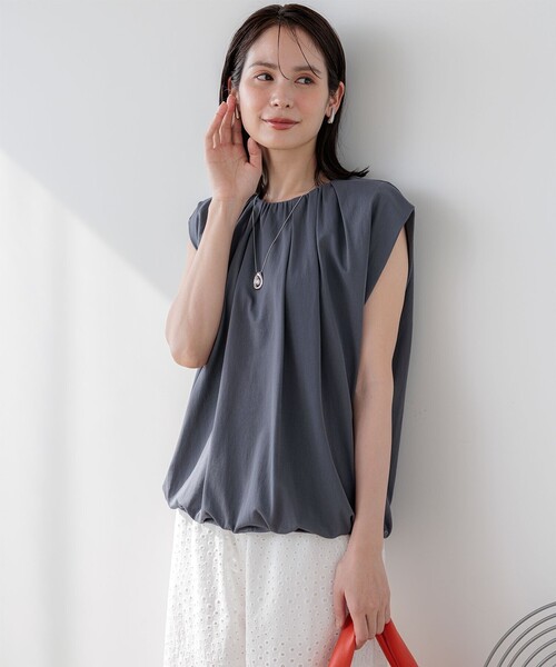 組曲（クミキョク）の「サマージャージーバルーンシルエット カットソー（Tシャツ/カットソー・レディース・ネイビー系/グレー系・S2）」の19枚目の写真