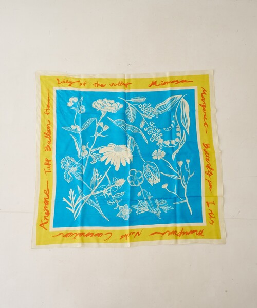 Rouge vif(ルージュヴィフ)の「【manipuri/マニプリ】フローラ コットンシルクストール 120×120 インド製(ストール/ショール・レディース・オレンジ/ブルー・フリー)」の1枚目の写真