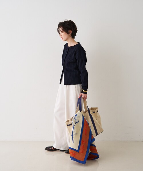 Rouge vif(ルージュヴィフ)の「【manipuri/マニプリ】フローラ コットンシルクストール 120×120 インド製(ストール/ショール・レディース・オレンジ/ブルー・フリー)」の6枚目の写真