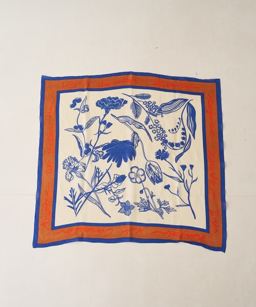 Rouge vif(ルージュヴィフ)の「【manipuri/マニプリ】フローラ コットンシルクストール 120×120 インド製(ストール/ショール・レディース・オレンジ/ブルー・フリー)」の10枚目の写真