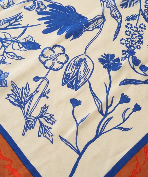 Rouge vif(ルージュヴィフ)の「【manipuri/マニプリ】フローラ コットンシルクストール 120×120 インド製(ストール/ショール・レディース・オレンジ/ブルー・フリー)」の11枚目の写真