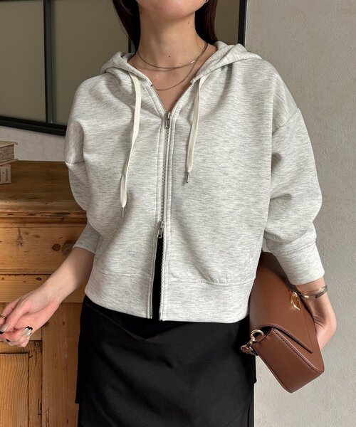 Thevon(ゼボン)の「Wジップボンディングパーカー(パーカー・レディース・グレー/ブラック/アイボリー・FREE)」の1枚目の写真