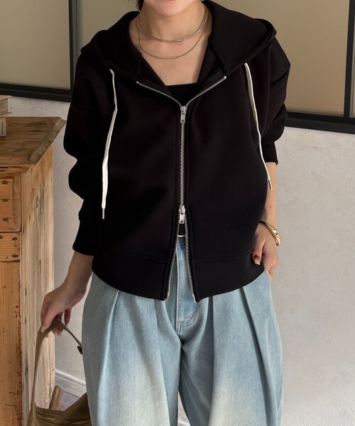 Thevon(ゼボン)の「Wジップボンディングパーカー(パーカー・レディース・グレー/ブラック/アイボリー・FREE)」の22枚目の写真