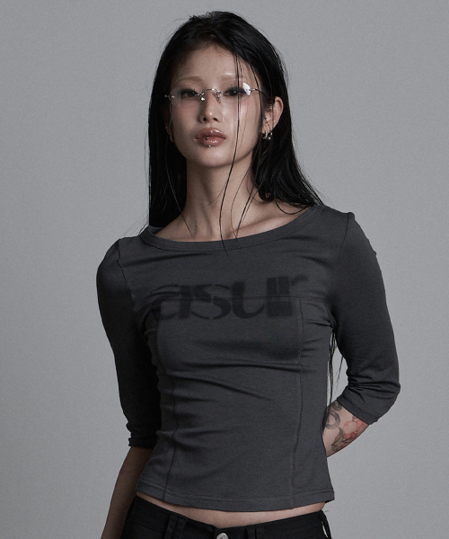 as you are(アズユーアー)の「ソイングボートネックスリーブチャコール(Tシャツ/カットソー・レディース・その他・OS)」の3枚目の写真