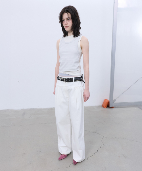 LCDC TM（エルシーディーシーティーエム）の「FRAYED LINE DETAIL PANTS (WHITE)（その他パンツ・レディース・その他・SMALL/MEDIUM）」の2枚目の写真
