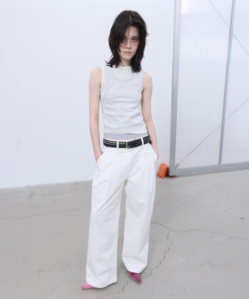 LCDC TM（エルシーディーシーティーエム）の「FRAYED LINE DETAIL PANTS (WHITE)（その他パンツ・レディース・その他・SMALL/MEDIUM）」の4枚目の写真