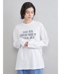 3段ロゴグラフィックロングTシャツシャツ
